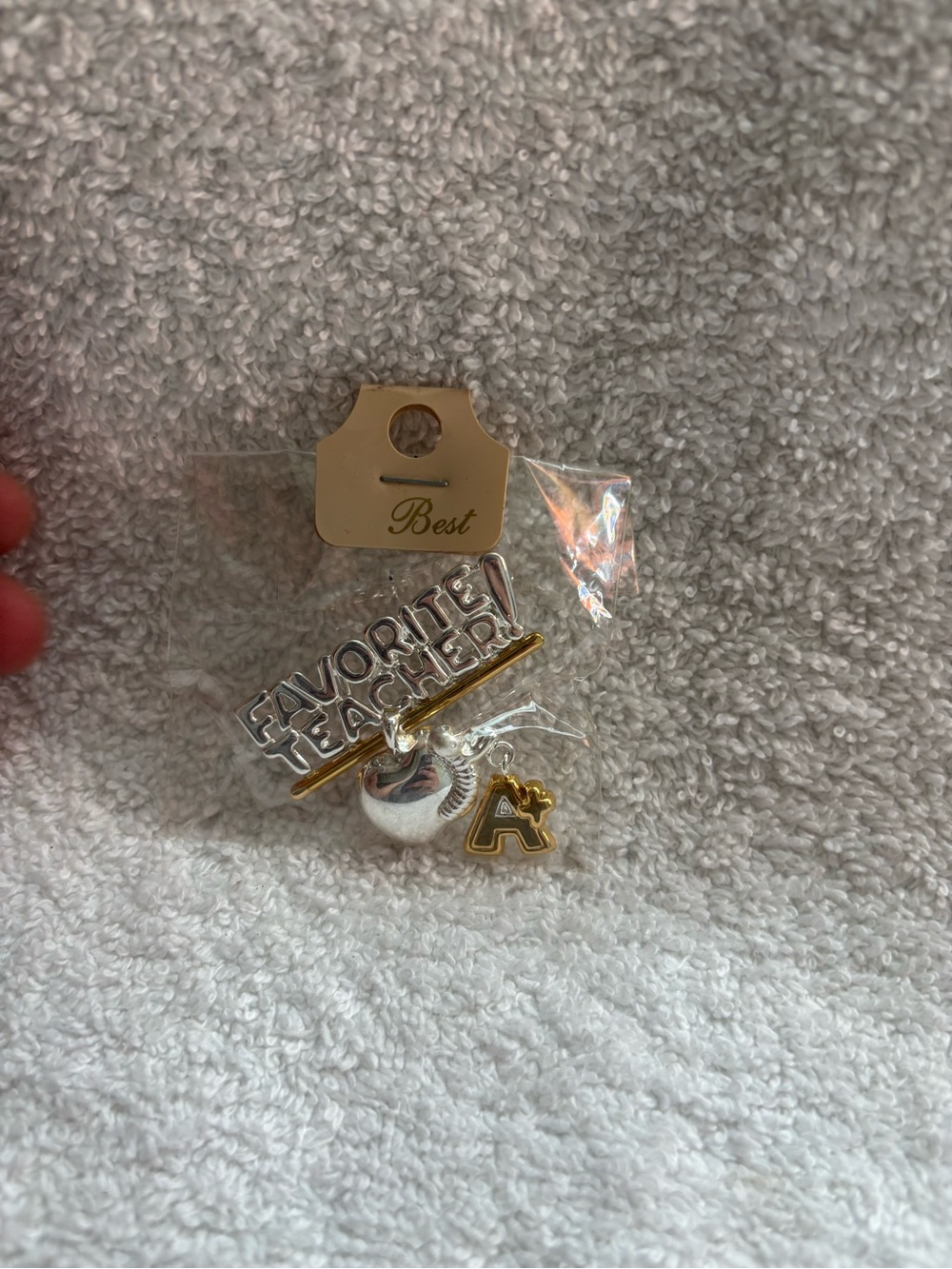 New vintage best favorite teacher brooch